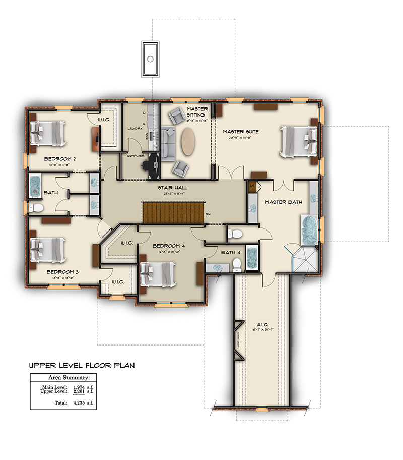 Full-color floorplan showing the main level of the house